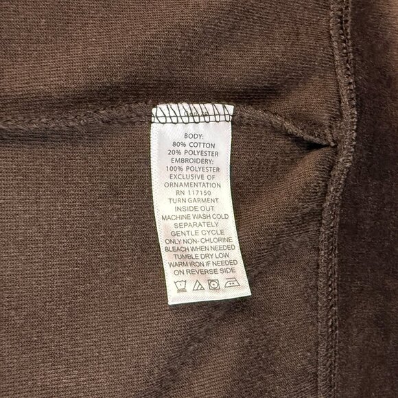 Quacker Factory Velour Zip Vest Rhinestones Pockets Western Rodeo Brown Sz L NEW - Picture 9 of 11